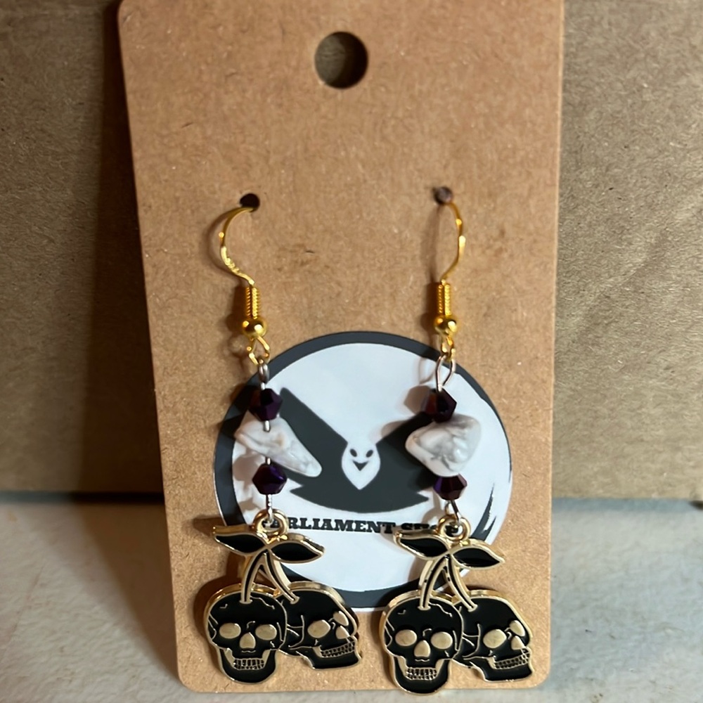 Gold Skull Earrings